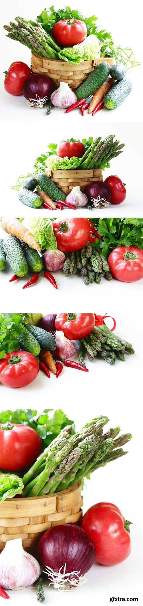 Various Spring Vegetables Isolated - 9xJPGs