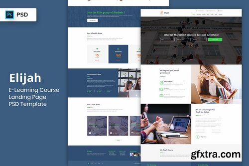 E-Learning Single Course Landing Page PSD Template