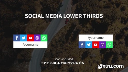 Lower Third With 5 Social Media Icons In A Row 230905