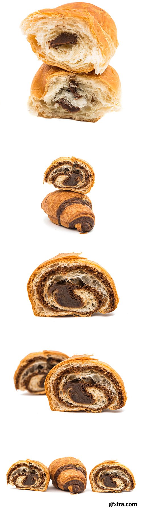 Chocolate Croissant Isolated - 10xJPGs
