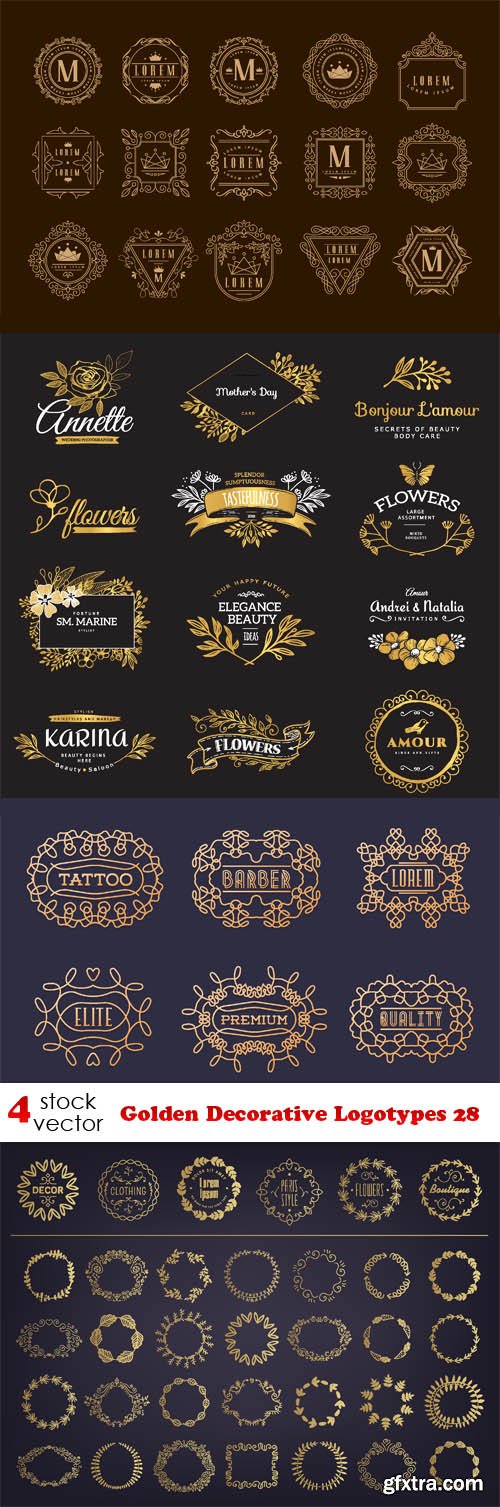 Vectors - Golden Decorative Logotypes 28