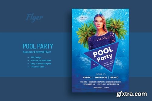 Pool Party and Summer Festival Flyer V-2