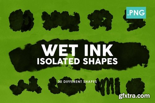 30 Wet Ink PNG Shapes