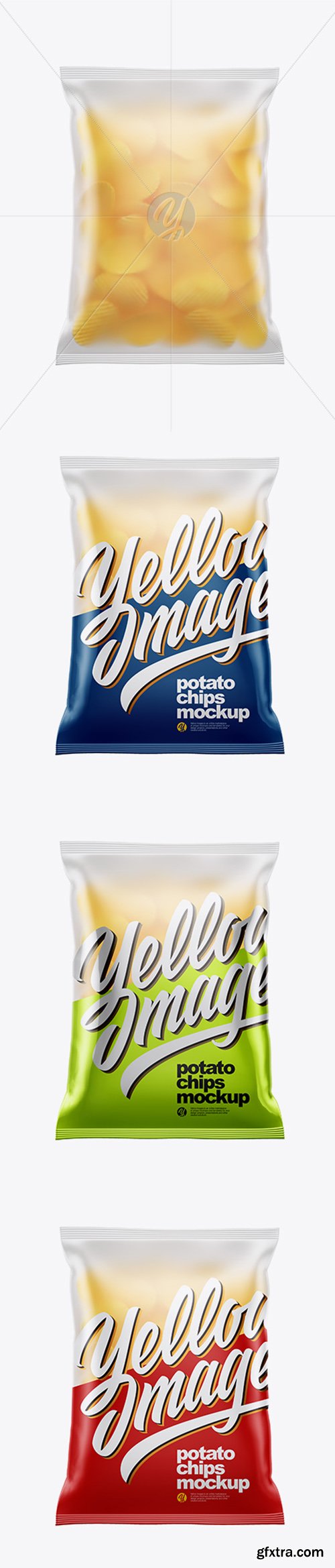 Frosted Bag With Corrugated Potato Chips Mockup 38548
