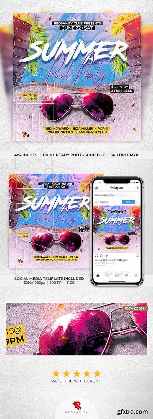 GraphicRiver - Summer Pool Party Flyer 23813977
