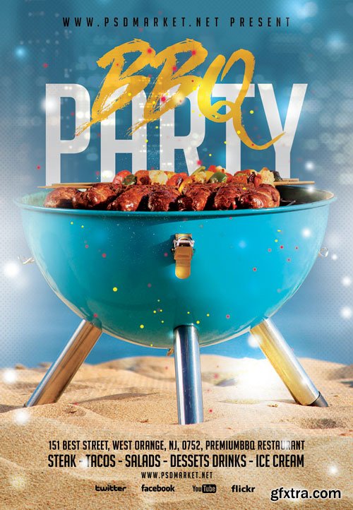 BBQ PARTY EVENT FLYER – PSD TEMPLATE