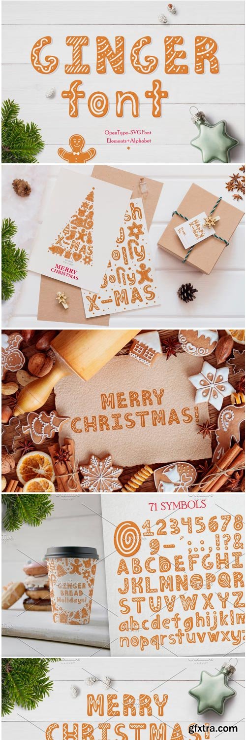 CM - Gingerbread Christmas Color SVG Font 3061151