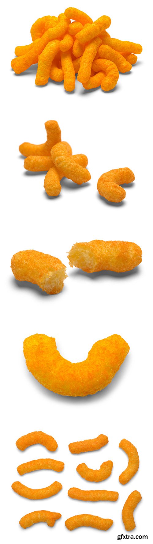 Cheese Puffs Isolated - 6xJPGs