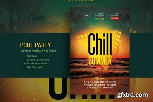 Pool Party and Summer Festival Flyer V-13