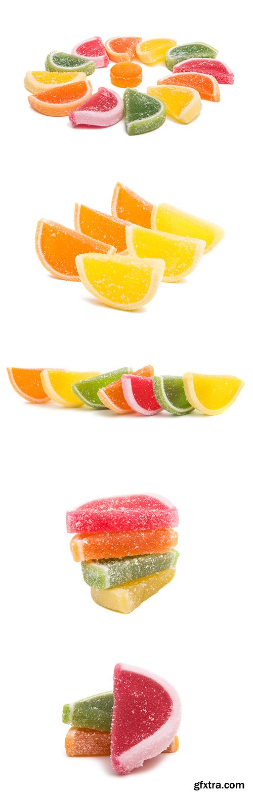 Jelly Fruit Slices Isolated - 15xJPGs