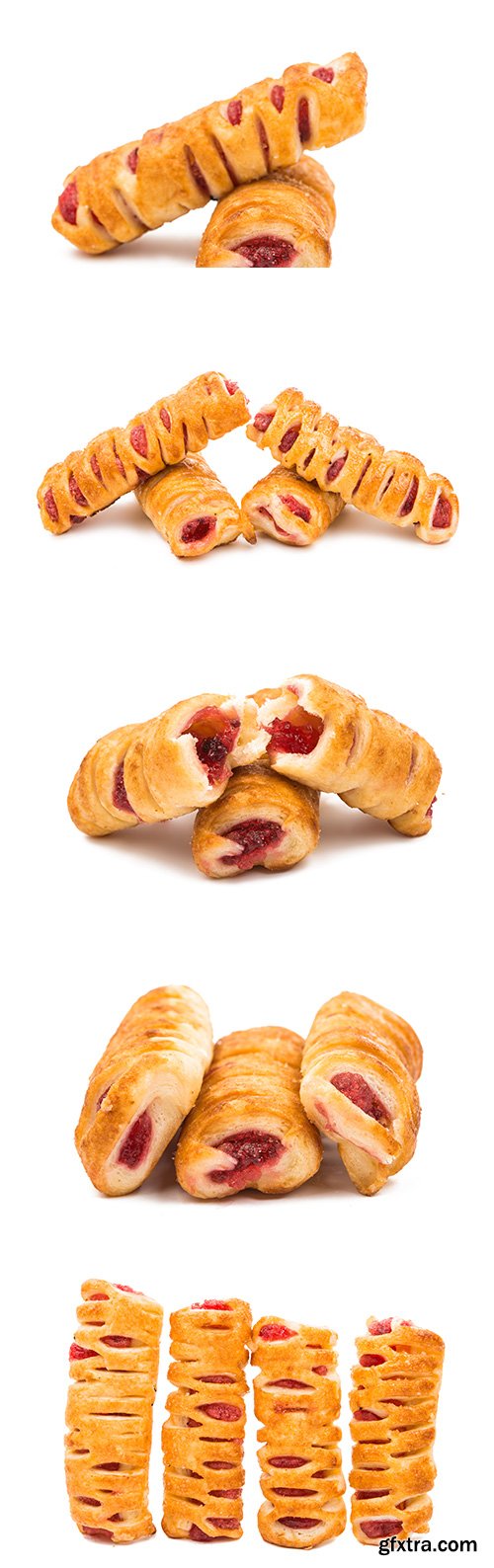 Puff Pastry With Jam Isolated - 13xJPGs