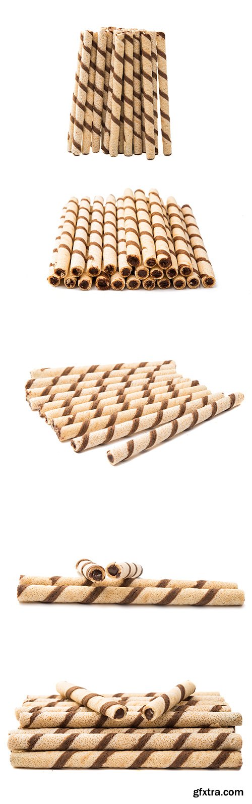 Wafer Rolls With Chocolate-2 Isolated - 15xJPGs