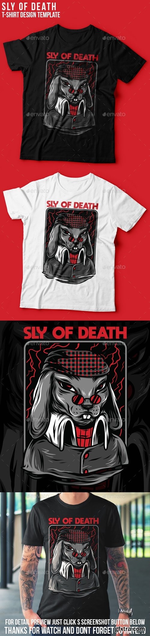 GraphicRiver - Sly of Death T-Shirt Design 23843095