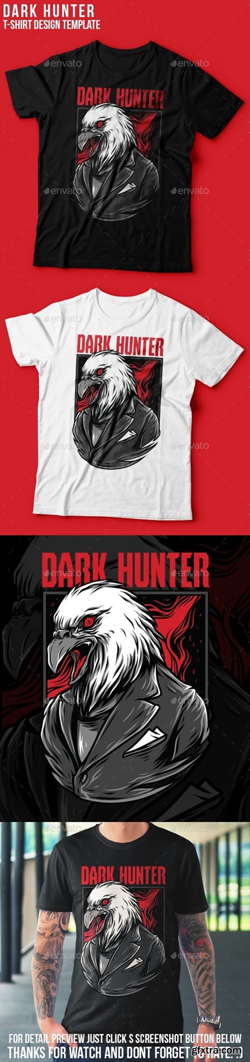 GraphicRiver - Dark Hunter T-Shirt Design 23843101