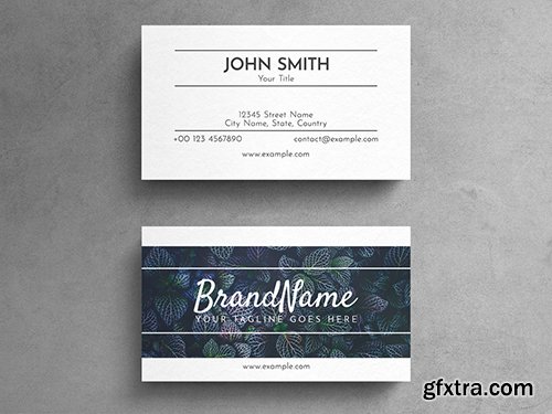 Simple White Business Card Layout with Photograph Element 264617911