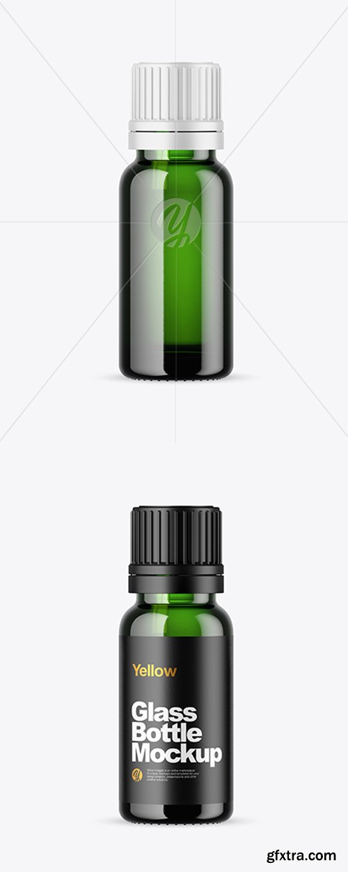 Green Glass Bottle Mockup 43436