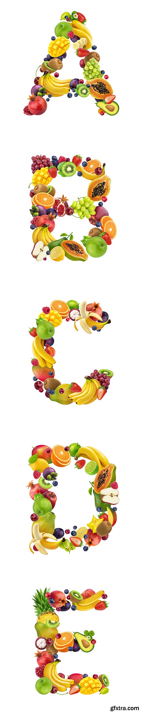 Fruits Letters Isolated - 26xJPGs