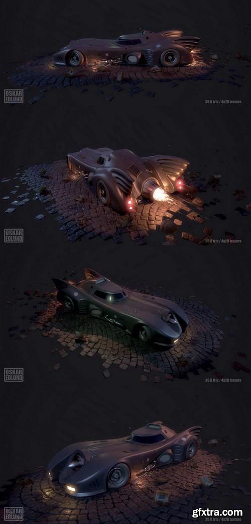 Classic Batmobile 3D Model