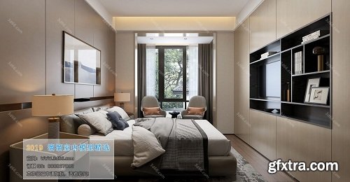 3D66 2019 - Modern Bedroom Interior Scene 02