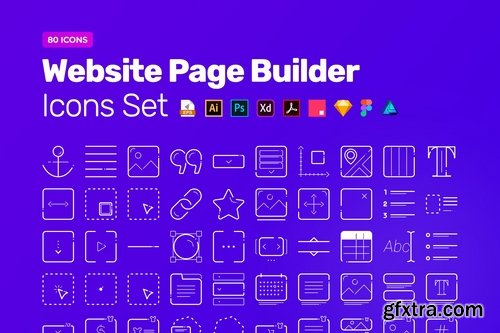 Website Page Builder Icon Pack – 80 Vector Icons