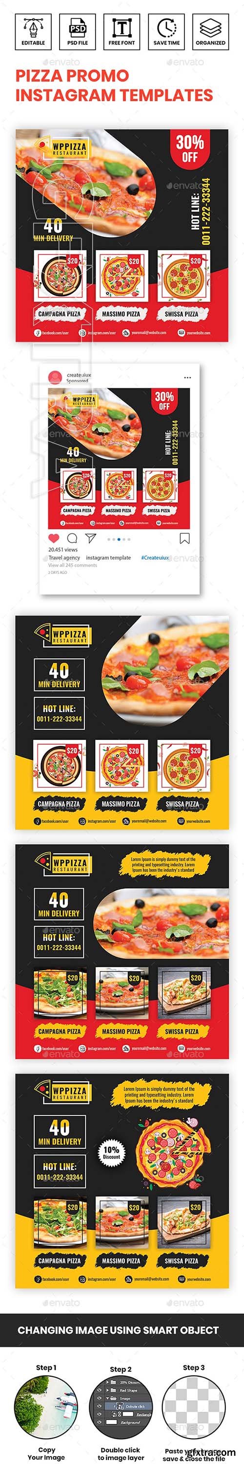 GraphicRiver - Pizza Promo Instagram Templates 23844901