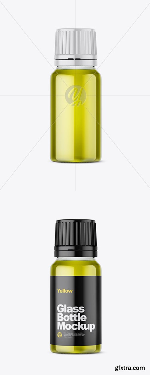 Clear Glass Bottle with Oil Mockup 42814