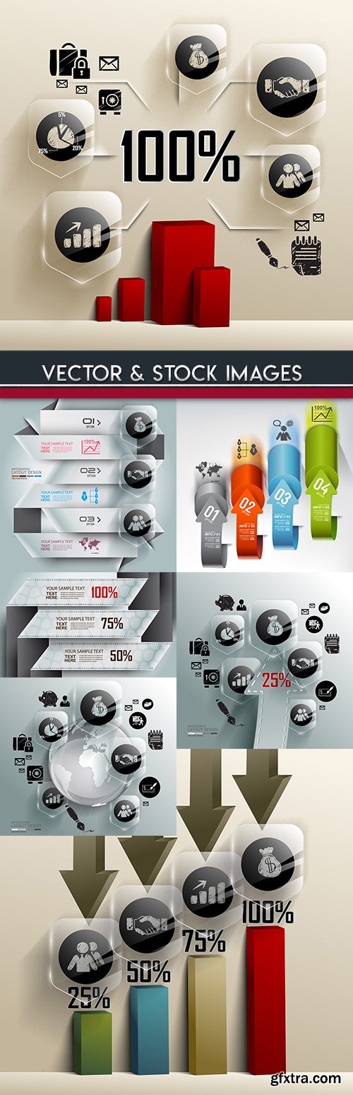 Business infographics options elements collection 65