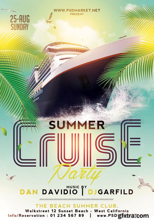 SUMMER CRUISE PARTY FLYER – PSD TEMPLATE