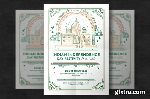 Indian independence day flyer template