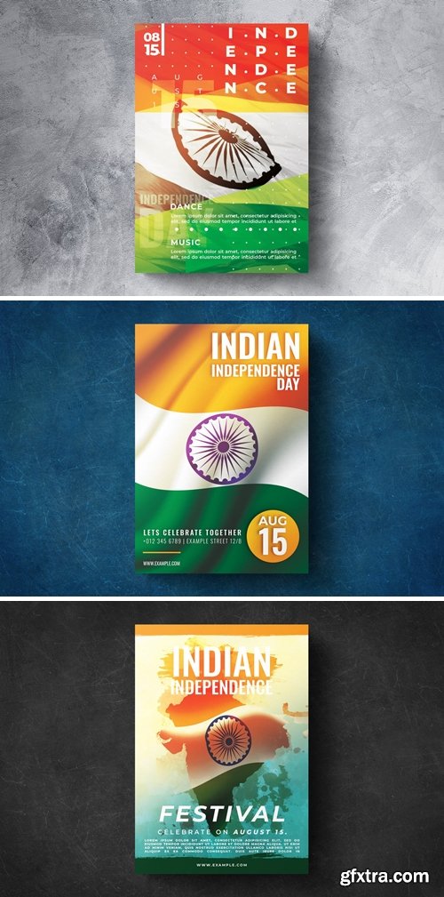 Indian independence day flyer template Bundle