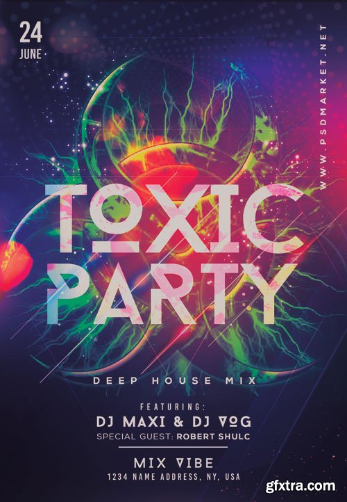 TOXIC PARTY FLYER – PSD TEMPLATE