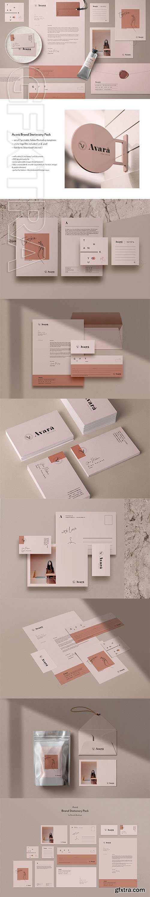 CreativeMarket - Brand Stationery Pack Avara 3765376