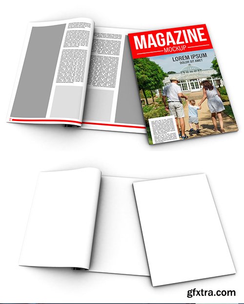 Open and Closed Magazines Mockup 257915016