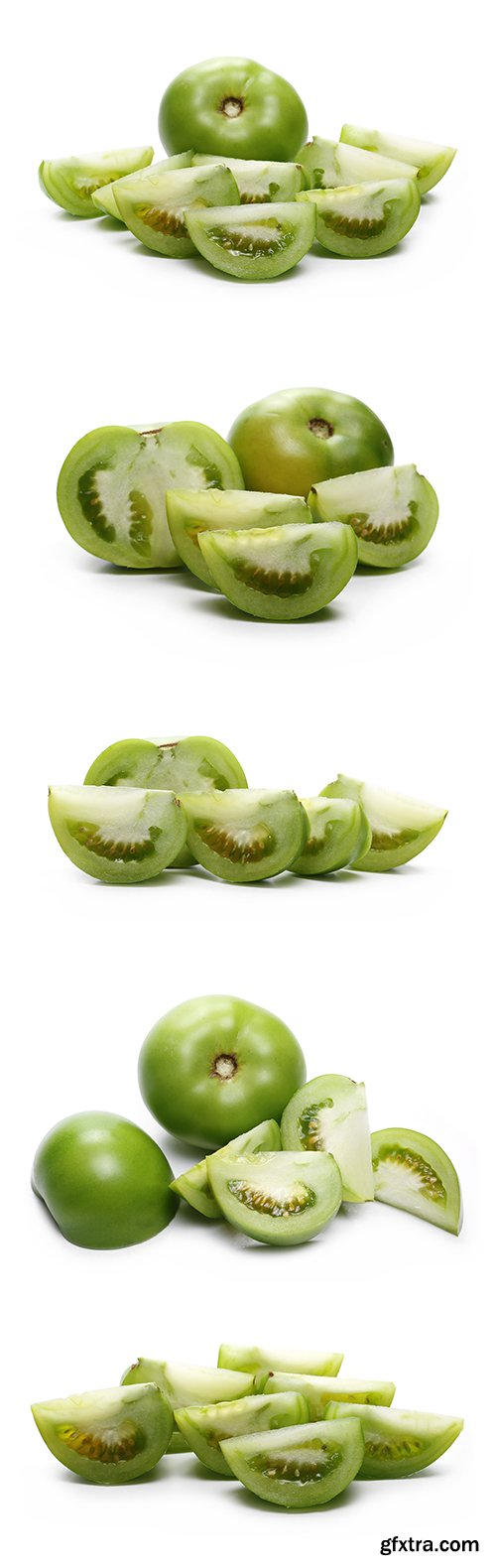 Green Tomato Slices Isolated - 10xJPGs