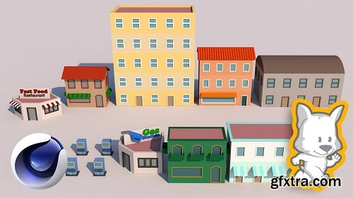 Low Poly Modeling in Cinema 4D - Modeling and Texturing 3D Buildings