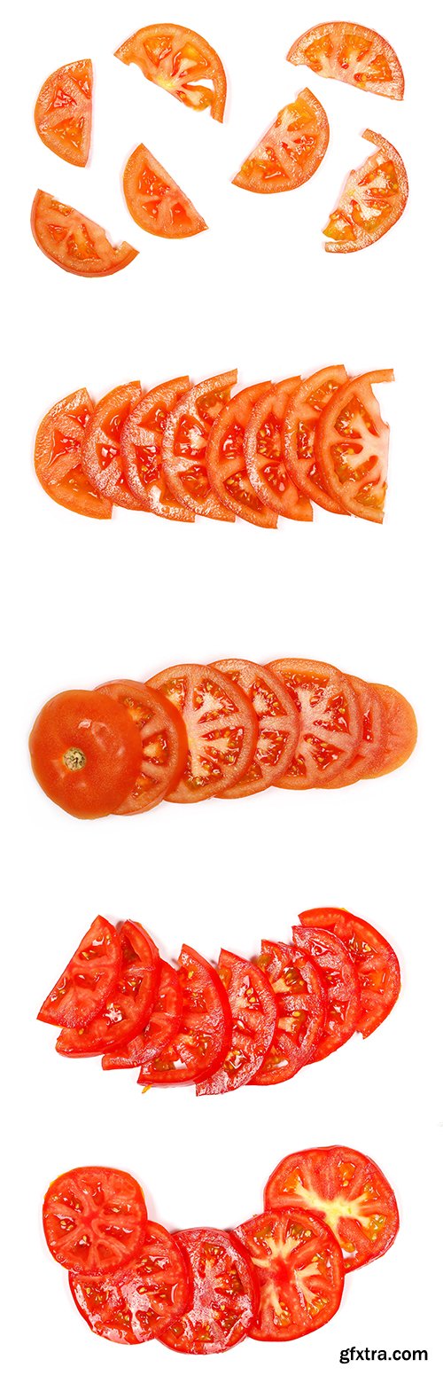 Red Tomato Slices Isolated - 10xJPGs