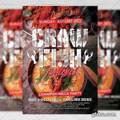 Crawfish Festival Flyer – Food A5 Template