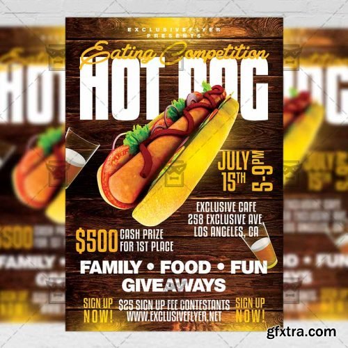 Hot Dog Eating Competition – Food A5 Template