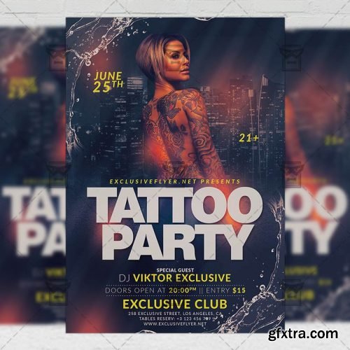 Tattoo Party Flyer – Club A5 Template