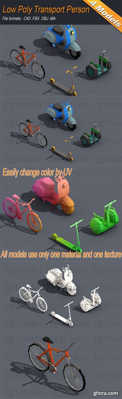 Cgtrader - Low Poly Transport Person Isometric Low-poly 3D model