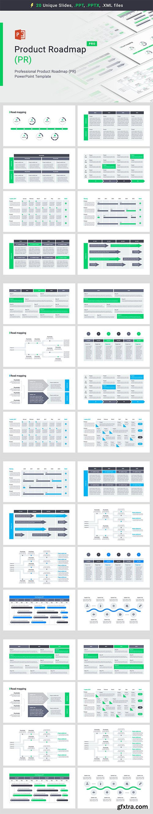 Product Roadmap Powerpoint, Keynote and Google Slides Templates