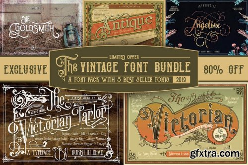 MightyDeals 5 Popular Vintage Font Families