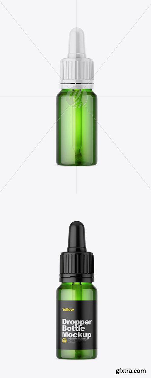 Green Glass Dropper Bottle Mockup 42789