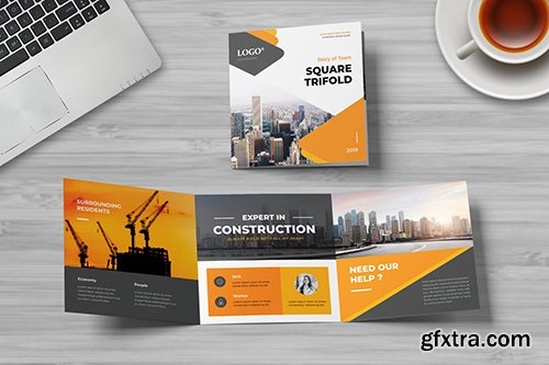 Construction Square Trifold Brochure