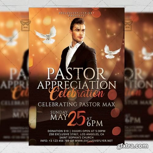 Pastor Anniversary Flyer – Club A5 Template