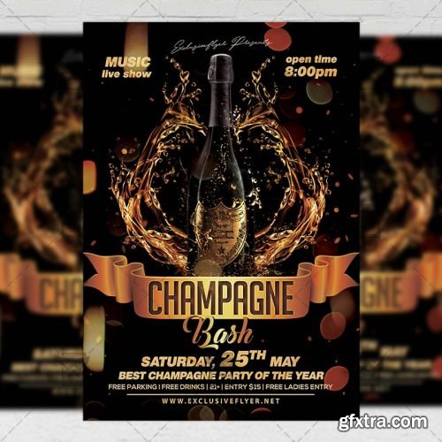 Champagne Bash Flyer – Club A5 Template
