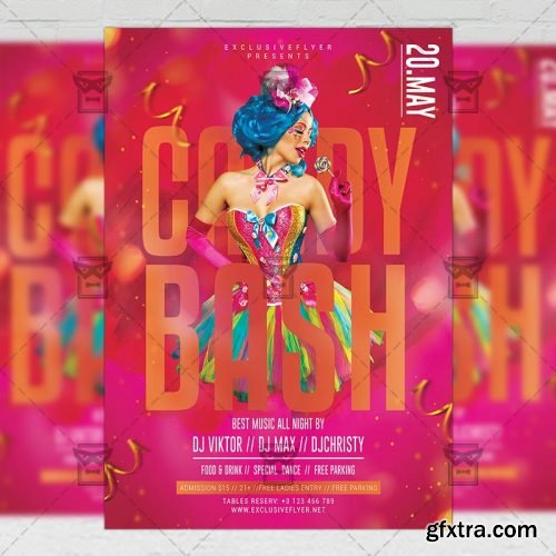 Candy Bash Night Flyer – Club A5 Template