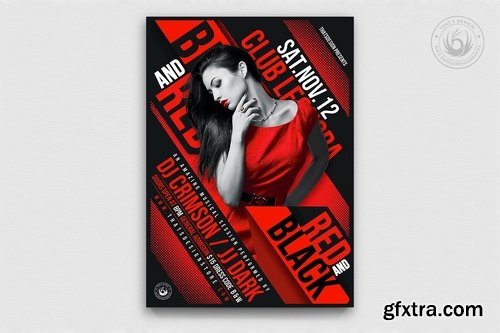 Black and Red Party Flyer Template V1