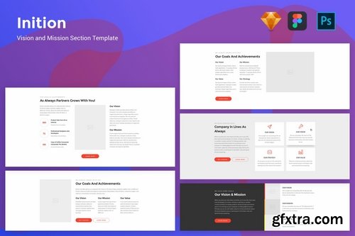 Inition - Vision & Mission Section UI Kit Template
