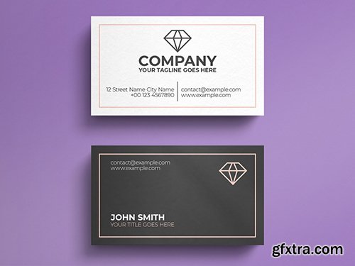 White and Grey Business Card Layout with Diamond Logo 271451206